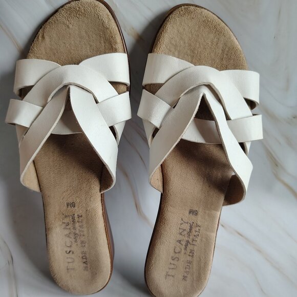Women's White Mariella Tuscany Slides size 8 - Picture 1 of 3